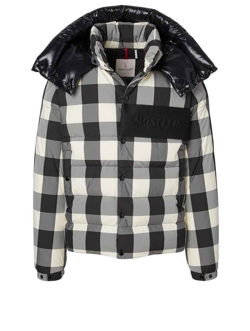 MONCLER Aubrac Down Jacket In Plaid Print | Holt Renfrew Canada