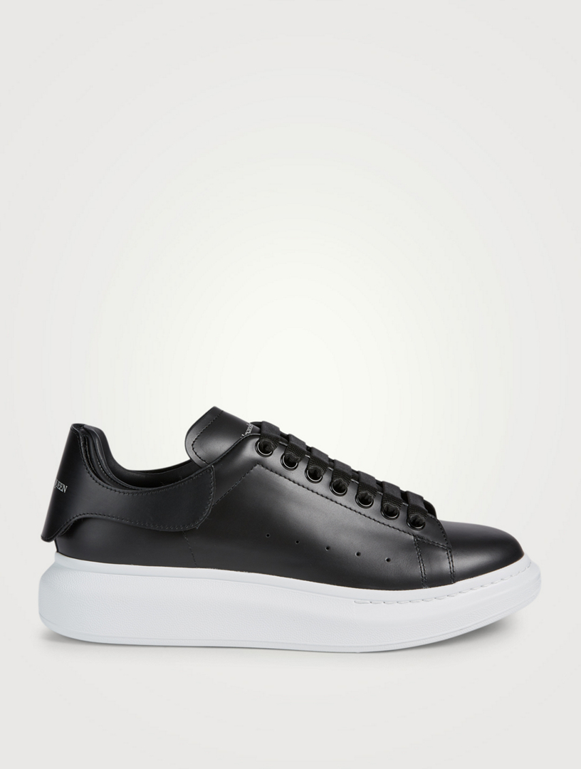 ALEXANDER MCQUEEN Oversized Leather Sneakers With Removable Heel Tab ...