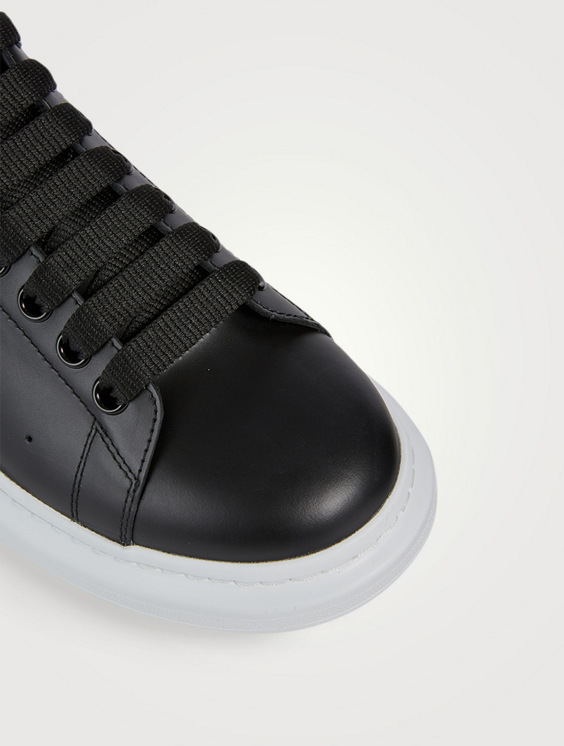 ALEXANDER MCQUEEN Oversized Leather Sneakers With Removable Heel Tab ...