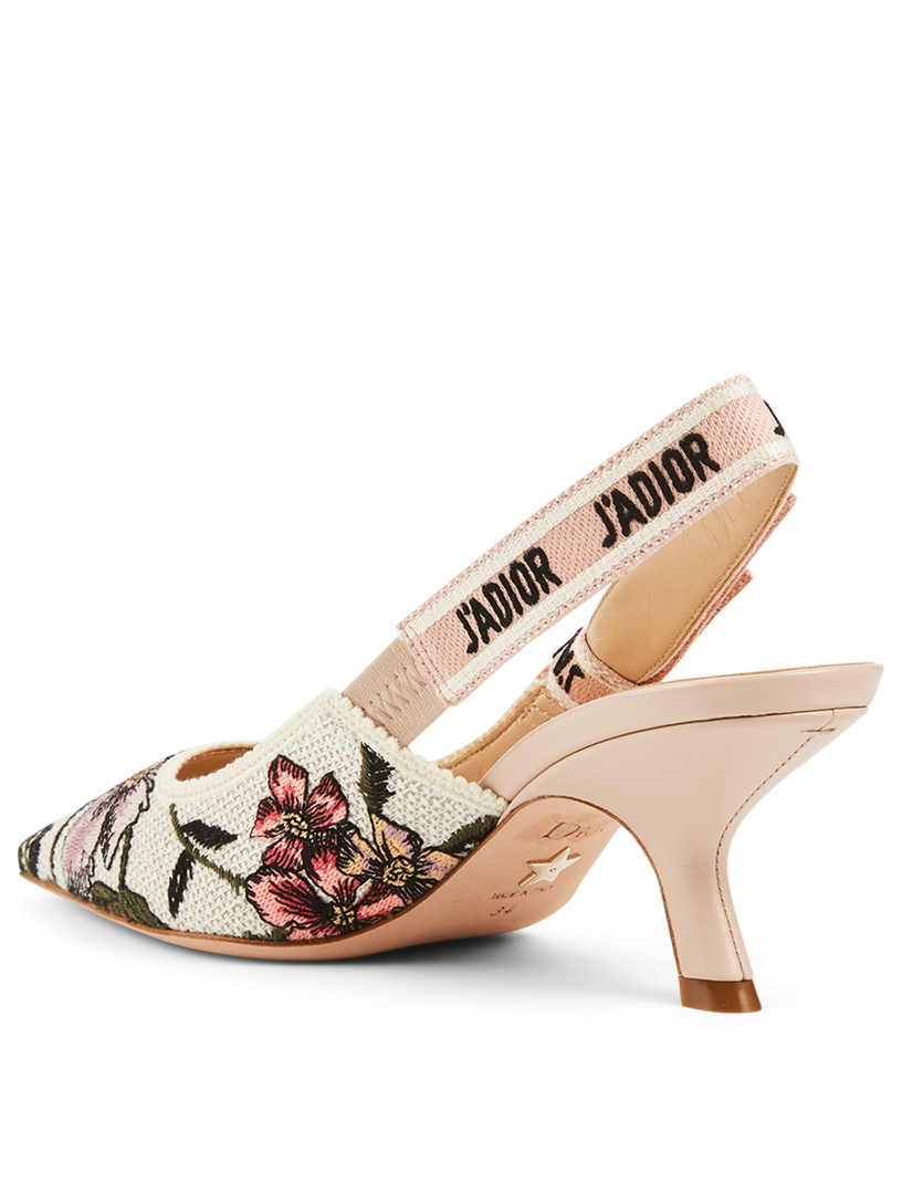 dior embroidered slingback