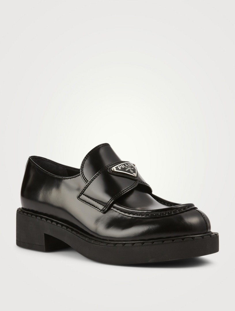 prada logo platform loafers