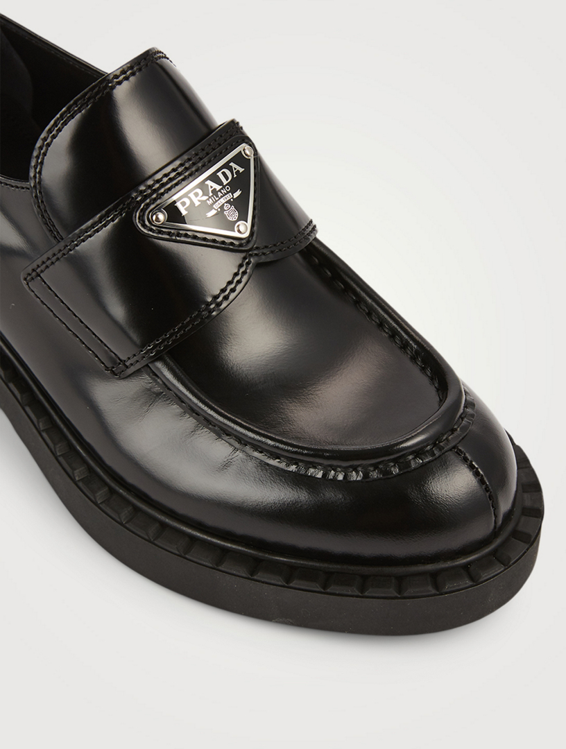 PRADA Leather Logo Loafers | Holt Renfrew Canada