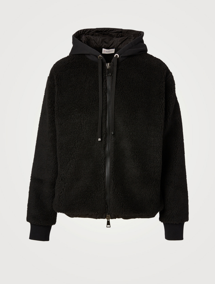 MONCLER Fuzzy Zip Cardigan With Hood | Holt Renfrew Canada