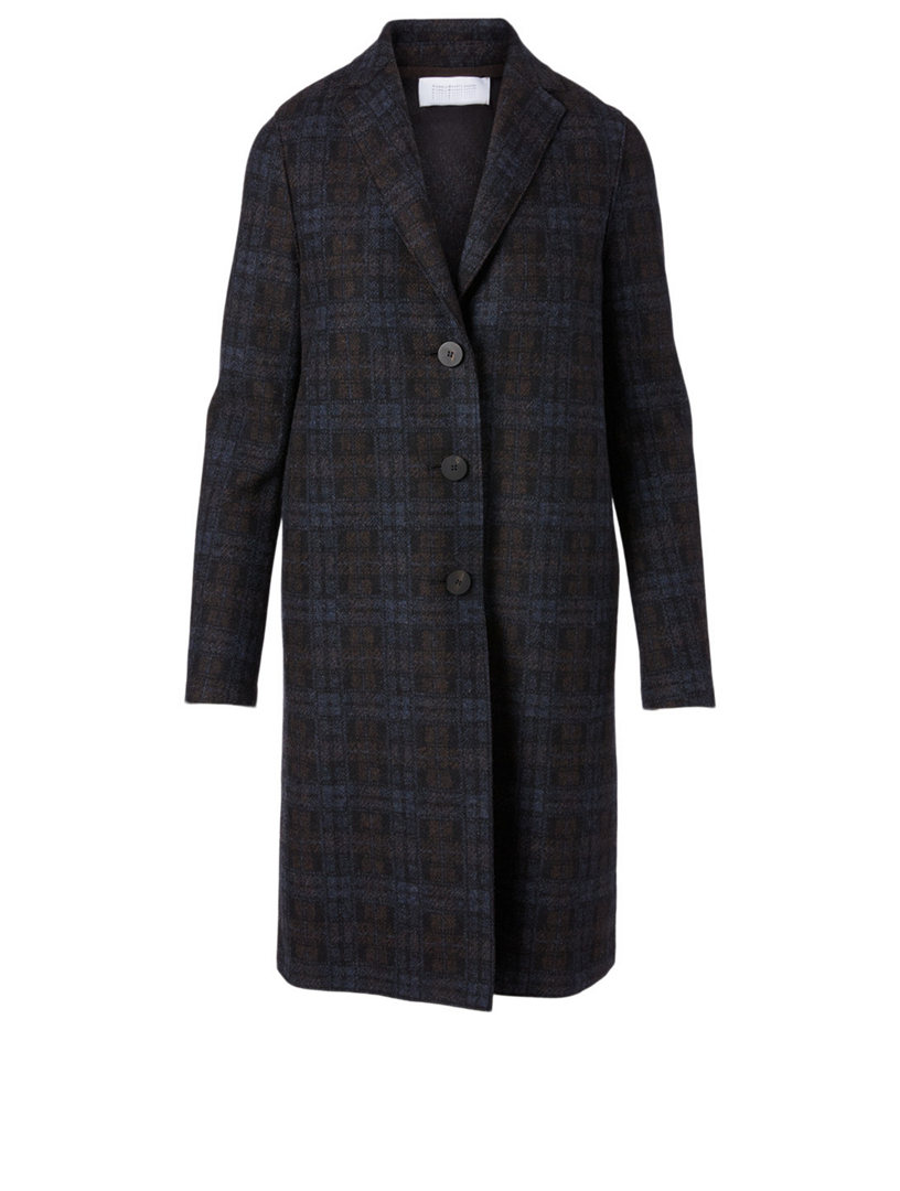 HARRIS WHARF LONDON Wool And Cashmere Overcoat In Tartan Print | Holt ...