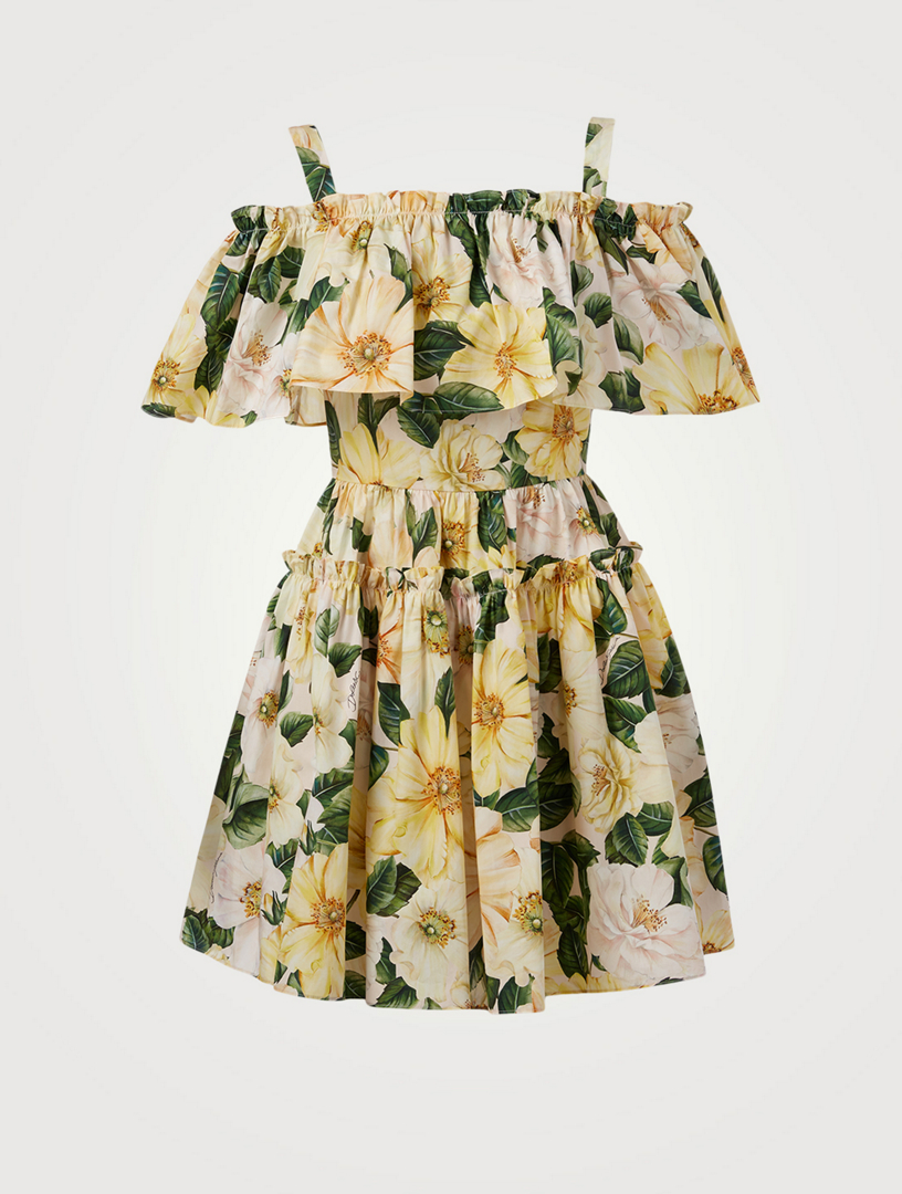 DOLCE & GABBANA Cotton Poplin Mini Dress In Floral Print | Holt Renfrew Canada