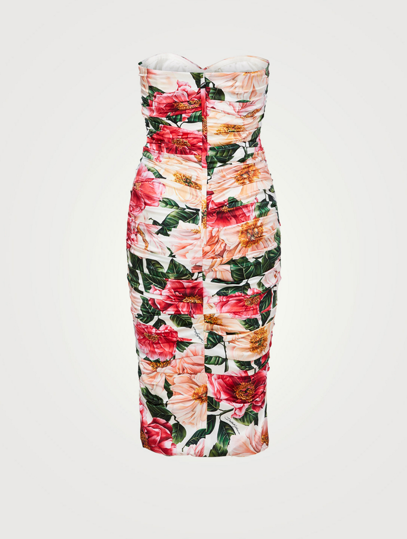 DOLCE & GABBANA Silk Stretch Strapless Midi Dress In Floral Print | Holt  Renfrew Canada