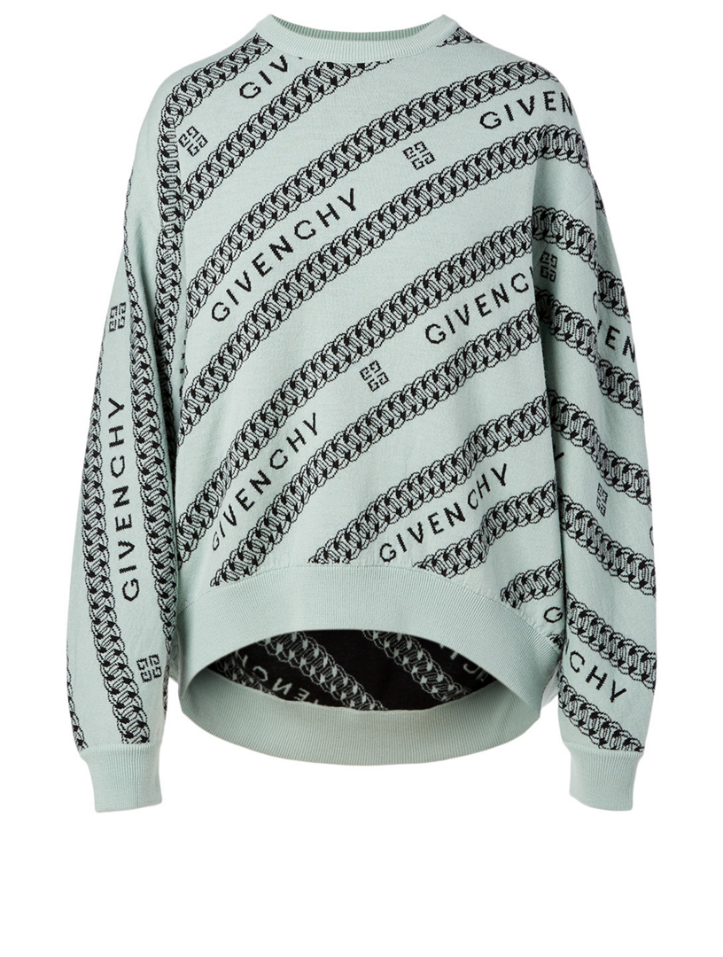 GIVENCHY Wool Sweater In Logo Chain Print | Holt Renfrew Canada