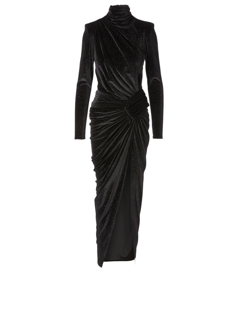 alexandre vauthier black velvet dress