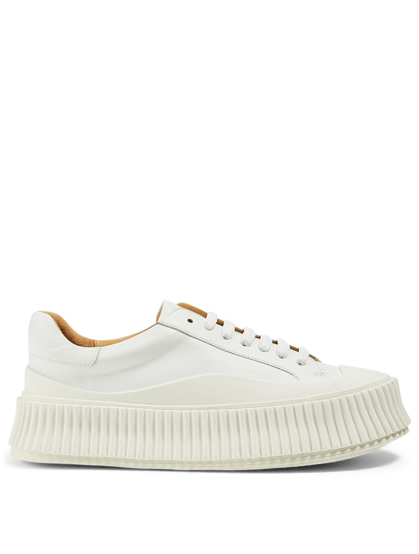 jil sander leather platform sneakers