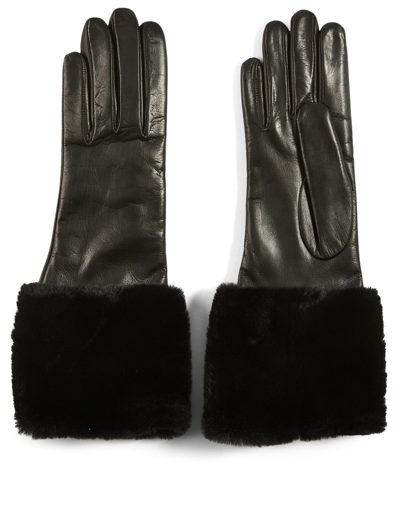 fur cuff gloves