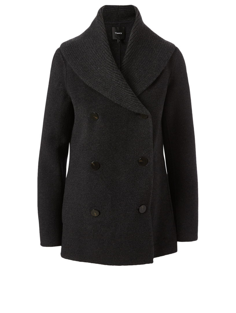 THEORY Wool And Cashmere Shawl Peacoat | Holt Renfrew Canada