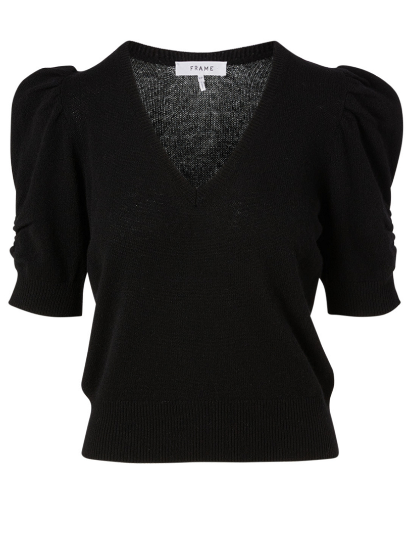 FRAME Frankie Cashmere And Wool Short-Sleeve Sweater | Holt Renfrew Canada