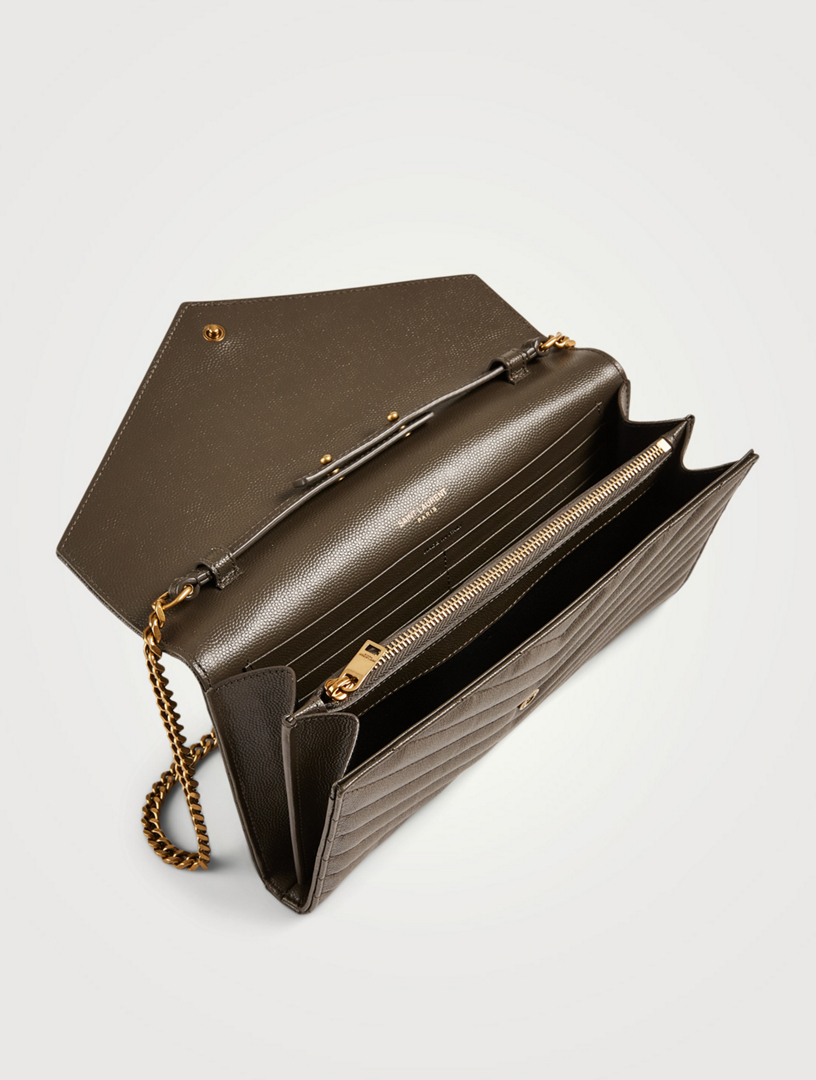 saint laurent monogram leather chain wallet