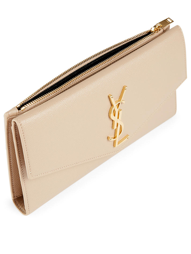 SAINT LAURENT Large Uptown YSL Monogram Leather Wallet | Holt Renfrew ...