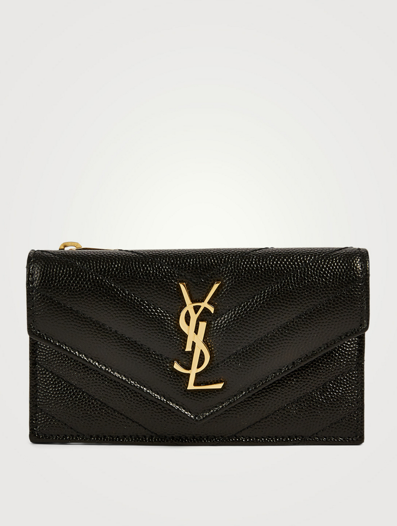 SAINT LAURENT Fragments YSL Monogram Leather Card Holder | Holt Renfrew ...