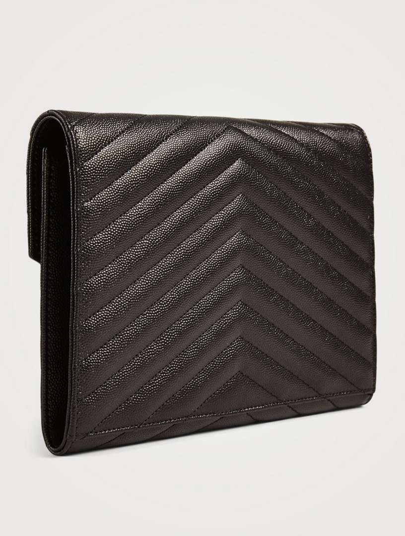 SAINT LAURENT YSL Monogram Leather Wristlet Pouch | Holt Renfrew Canada