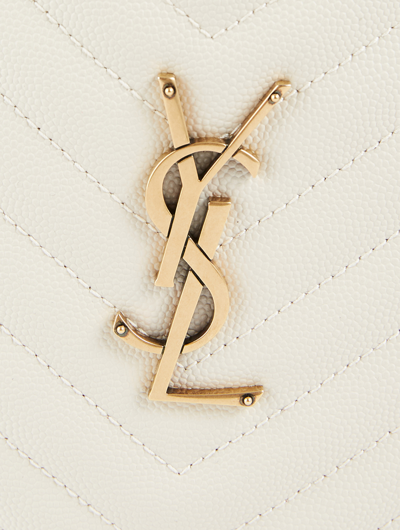 SAINT LAURENT Vinyle YSL Monogram Round Leather Crossbody Bag Holt