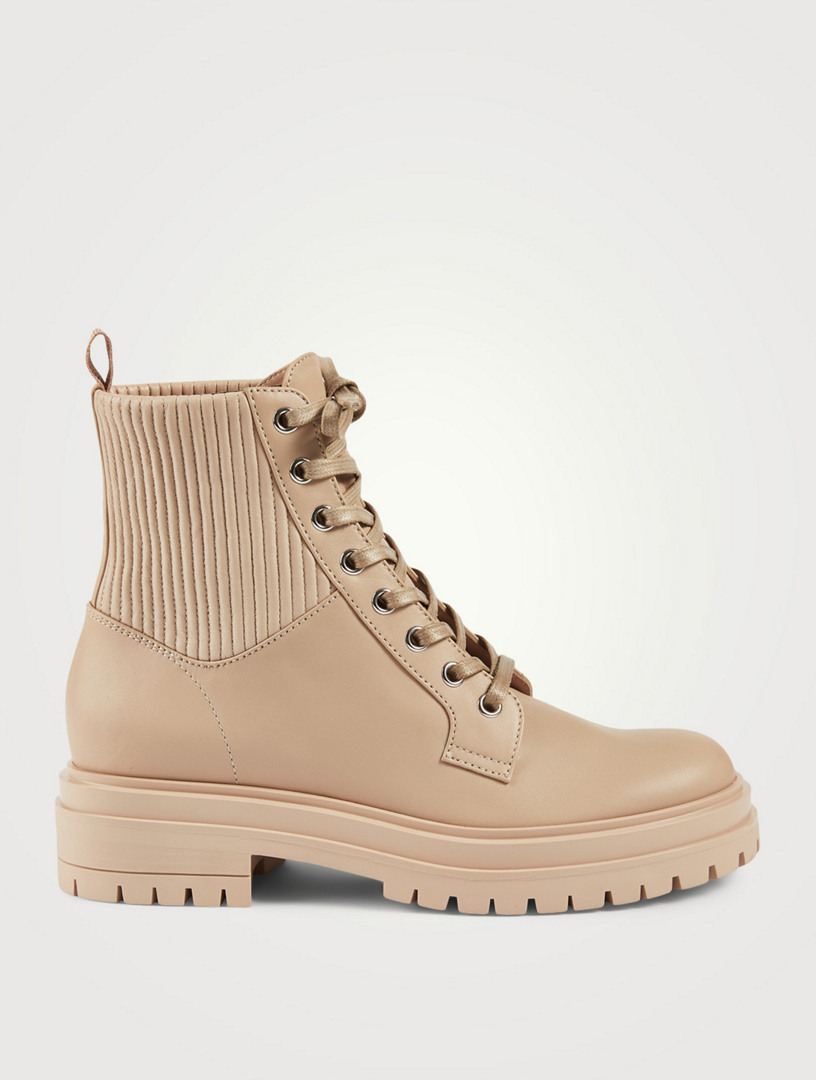 GIANVITO ROSSI Martis 20 Leather Combat Boots | Holt Renfrew Canada