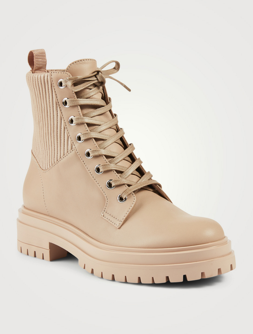 GIANVITO ROSSI Martis 20 Leather Combat Boots | Holt Renfrew Canada