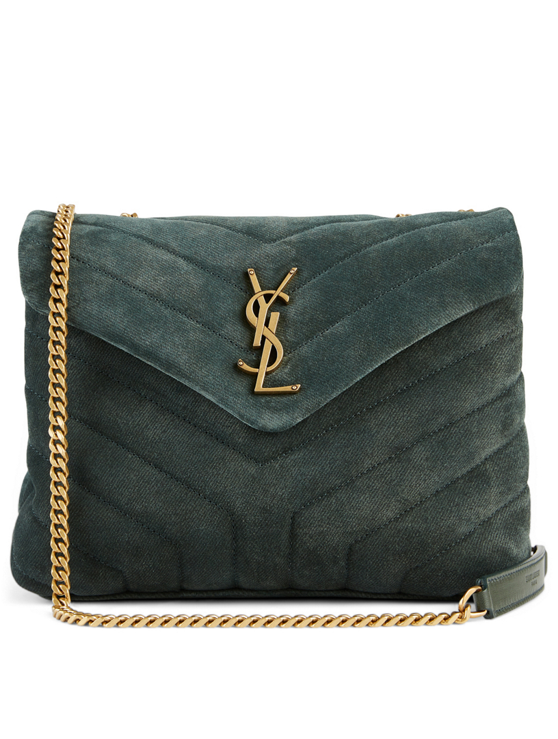 SAINT LAURENT Small Loulou YSL Monogram Suede Chain Bag | Holt Renfrew ...