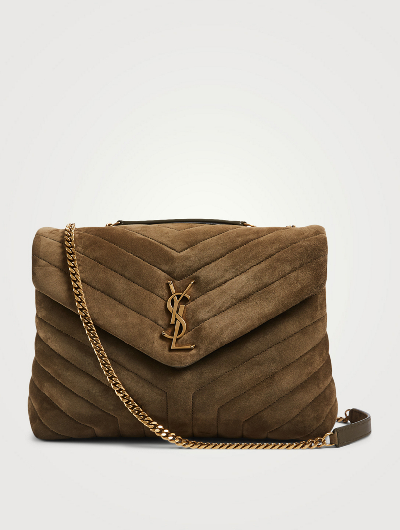 SAINT LAURENT Medium Loulou YSL Monogram Suede Chain Bag | Holt Renfrew ...