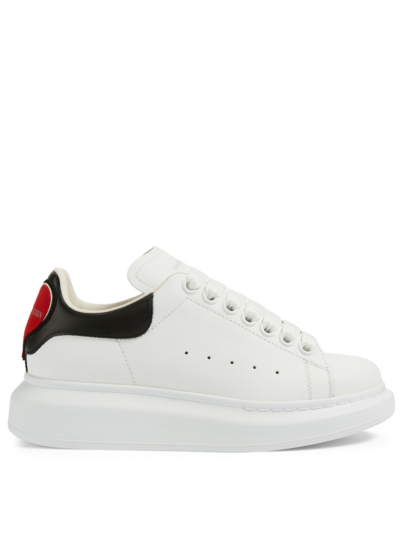 ALEXANDER MCQUEEN Oversized Leather Sneakers With Heart Tab | Holt ...