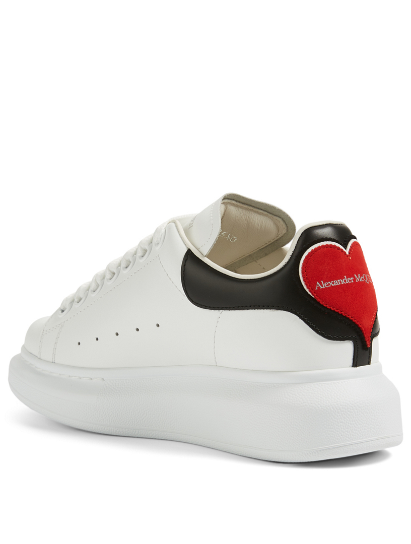ALEXANDER MCQUEEN Oversized Leather Sneakers With Heart Tab | Holt ...