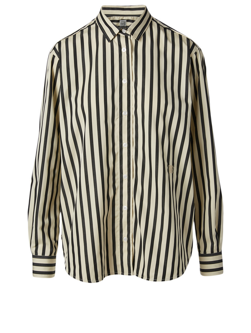 TOTÊME Capri Cotton Oversized Shirt In Striped Print | Holt Renfrew Canada