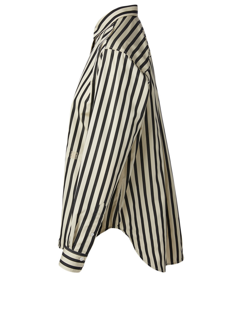TOTÊME Capri Cotton Oversized Shirt In Striped Print | Holt Renfrew Canada