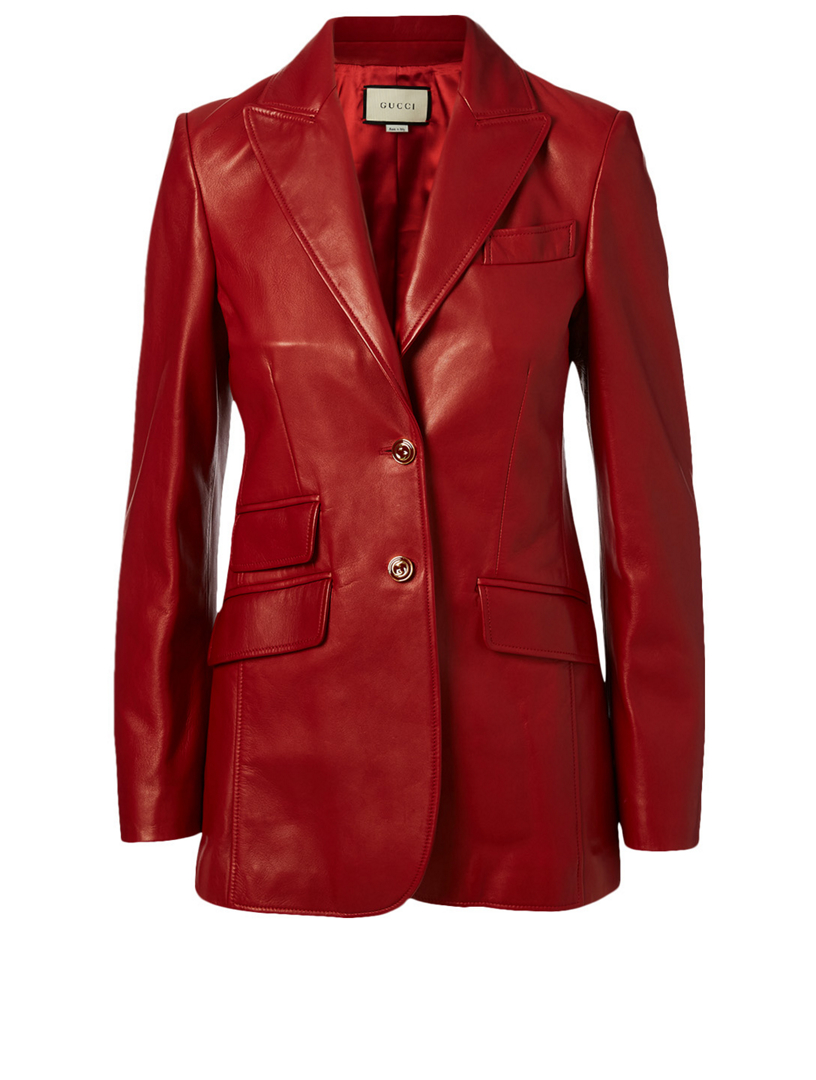 gucci red leather jacket