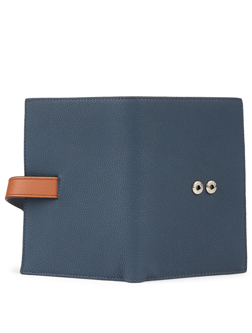 LOEWE Portefeuille vertical en cuir, format moyen Femmes Bleu
