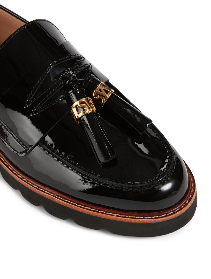 stuart weitzman patent leather loafers