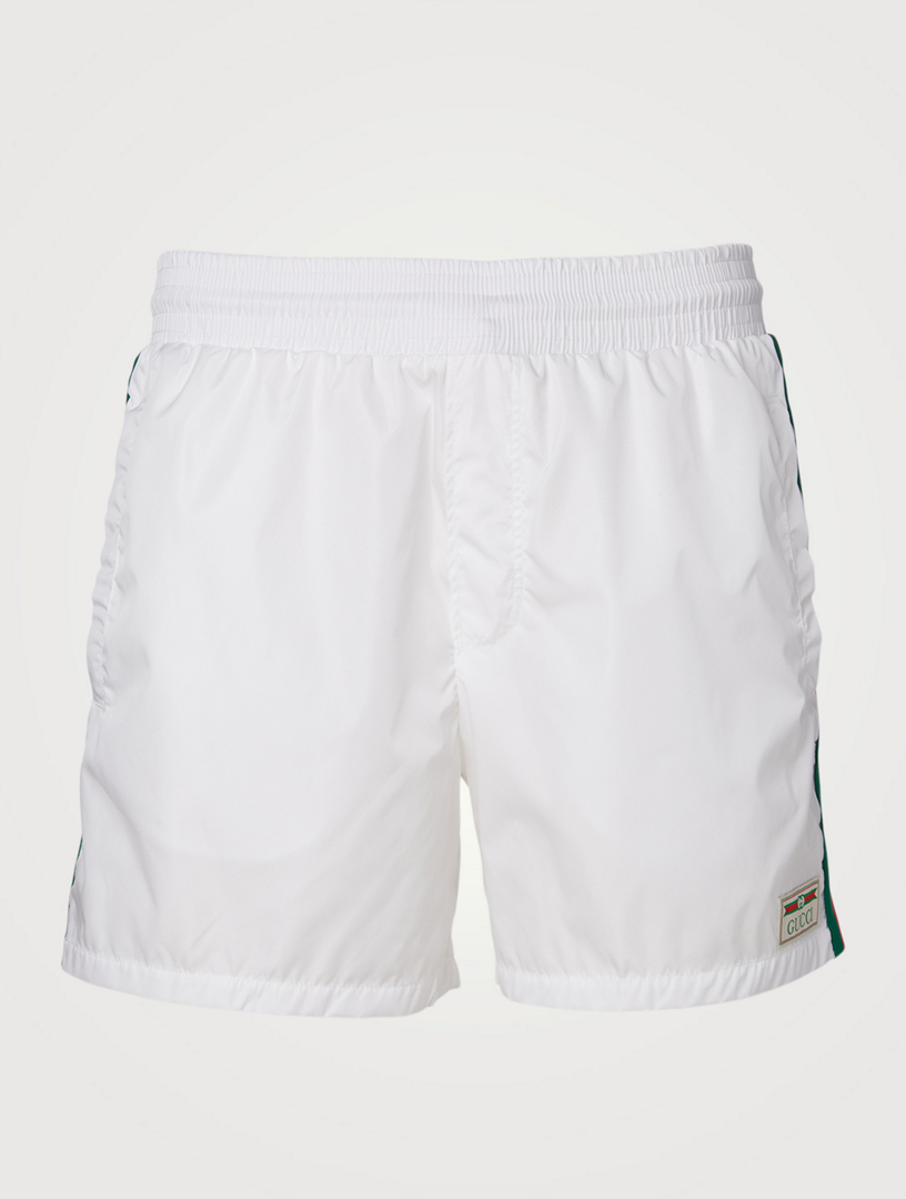 white gucci swim shorts