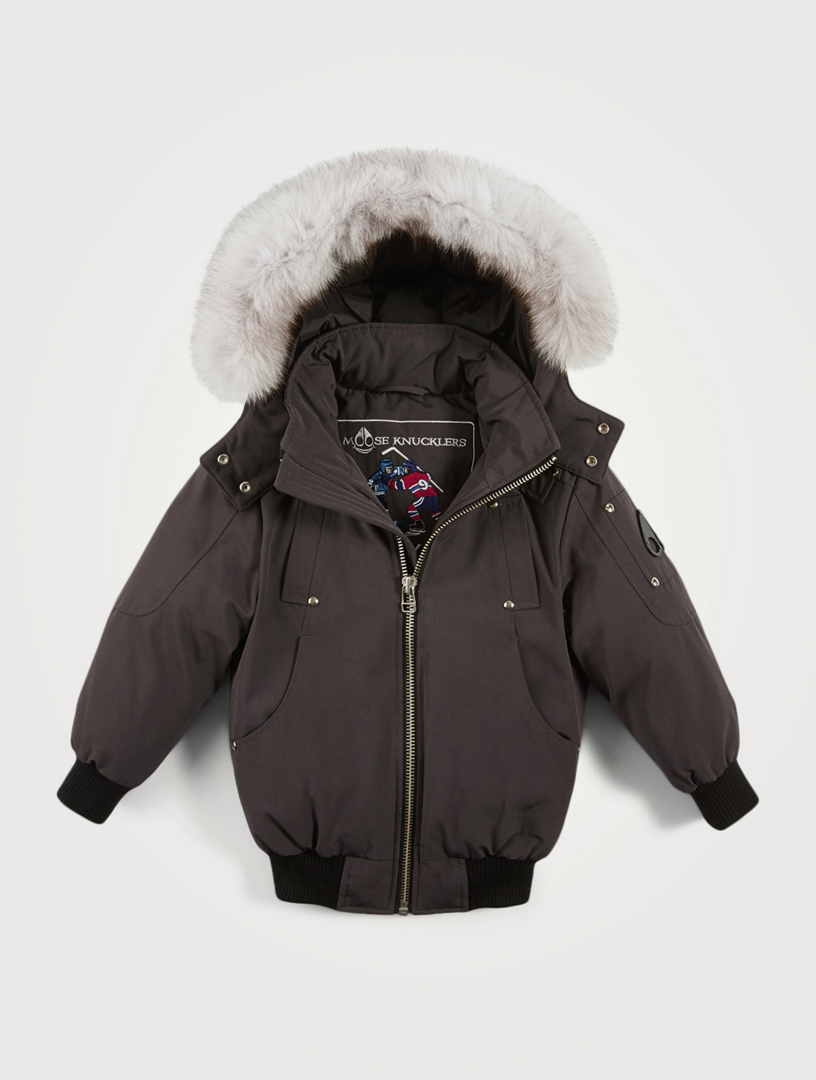 moose knuckles kids bomber