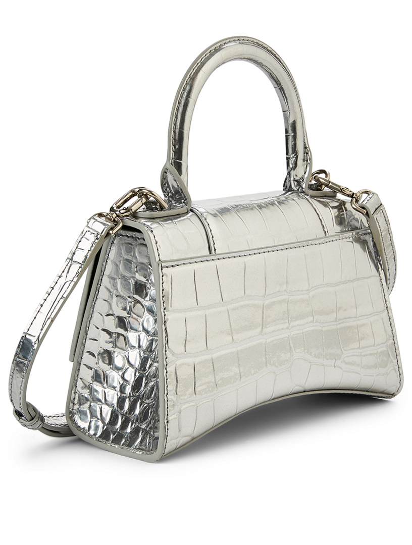 metallic hourglass extra leather bag balenciaga