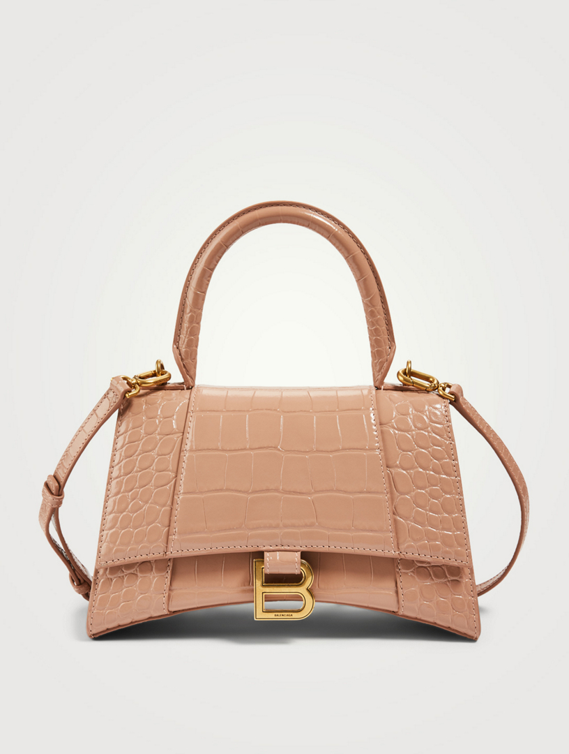 BALENCIAGA Small Hourglass Croc-Embossed Leather Bag | Holt Renfrew Canada