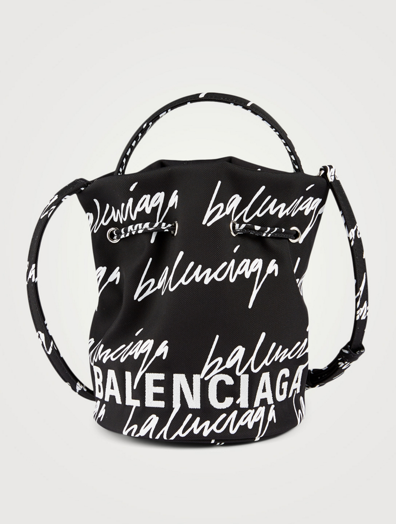 balenciaga wheel xs drawstring bucket