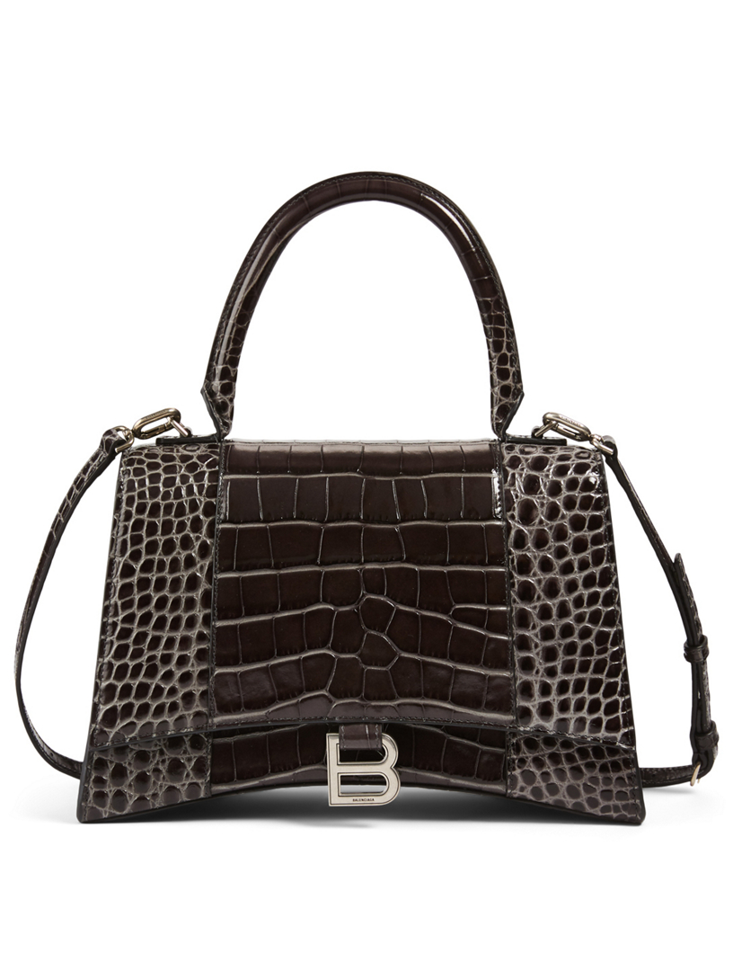 Download BALENCIAGA Medium Hourglass Croc-Embossed Leather Bag | Holt Renfrew Canada