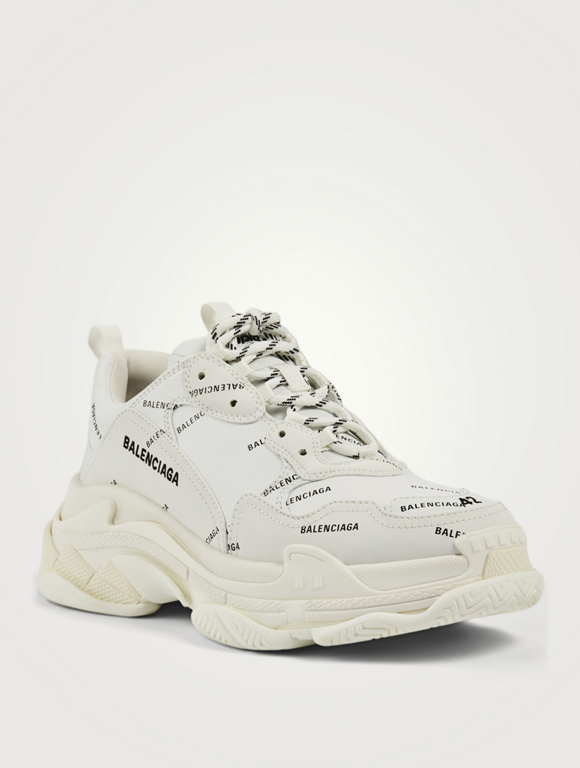 balenciaga triple s white logo