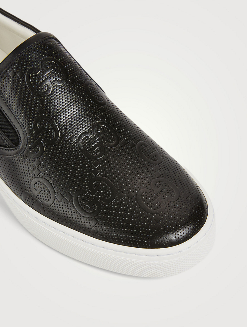 GUCCI GG Embossed Leather Slip-On 