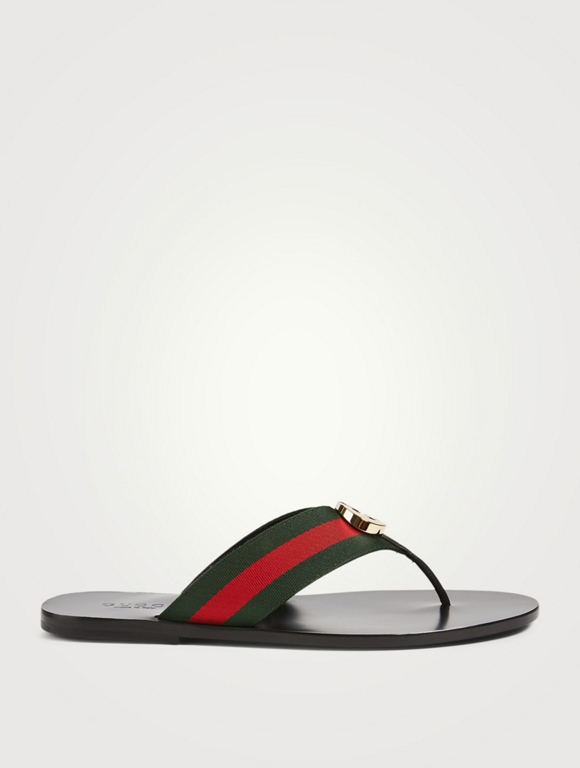 web and leather thong sandal