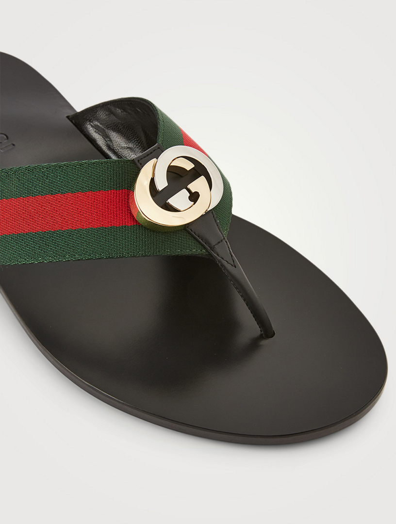 gucci leather thong sandals