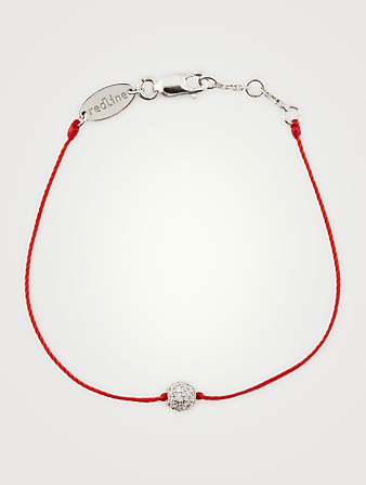 REDLINE Pompon 18K White Gold String Bracelet With Diamonds Women's Metallic