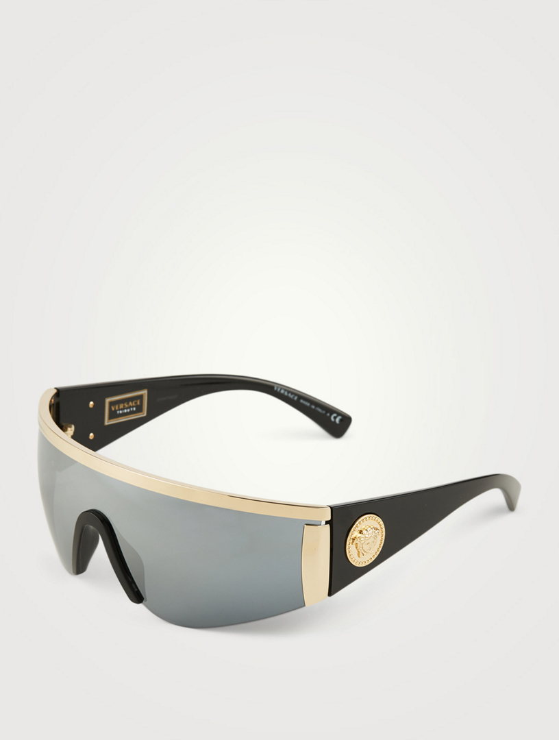 versace black tribute visor sunglasses