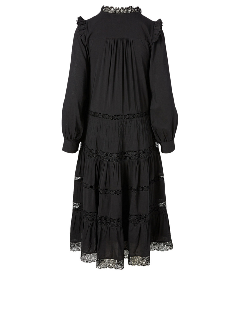 MAGALI PASCAL Henriette Long-Sleeve Midi Dress With Lace | Holt Renfrew ...