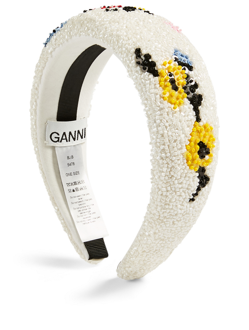 GANNI Padded Beaded Floral Headband | Holt Renfrew Canada