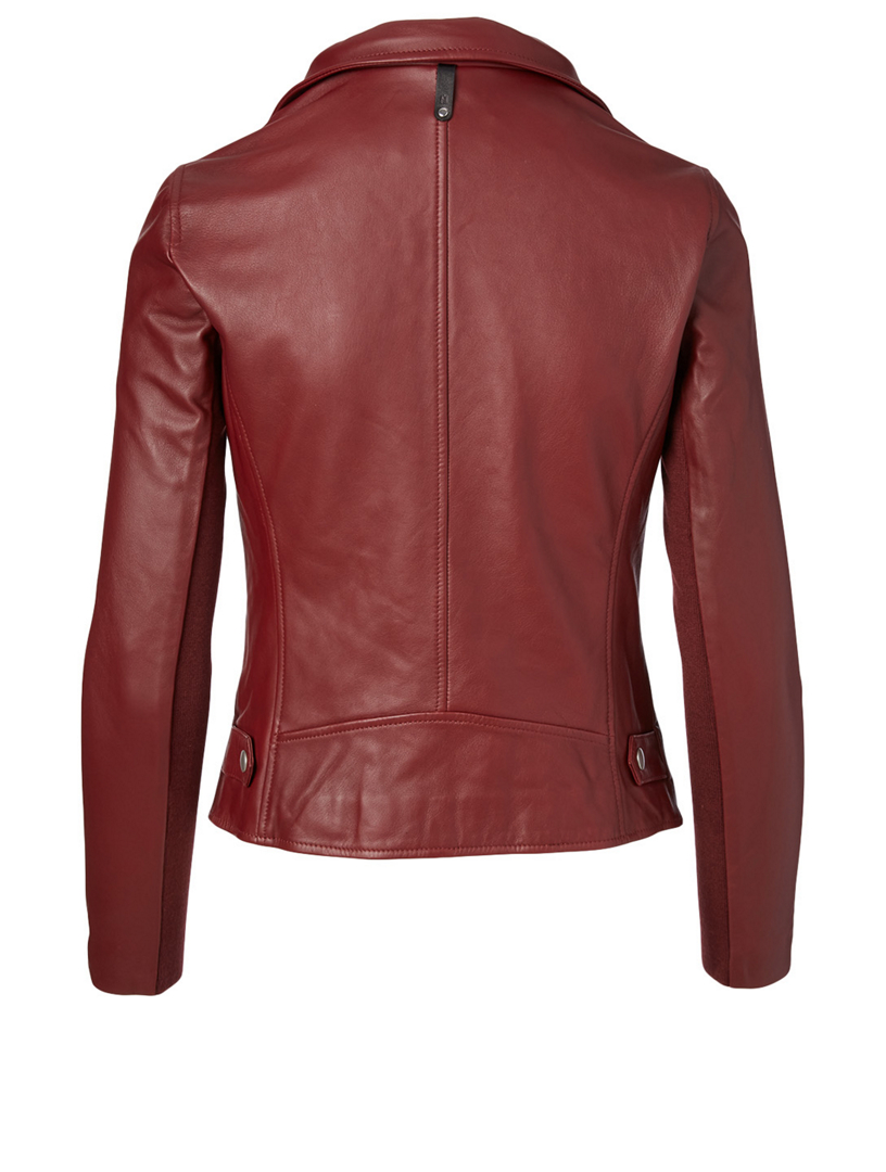 mackage burgundy leather jacket