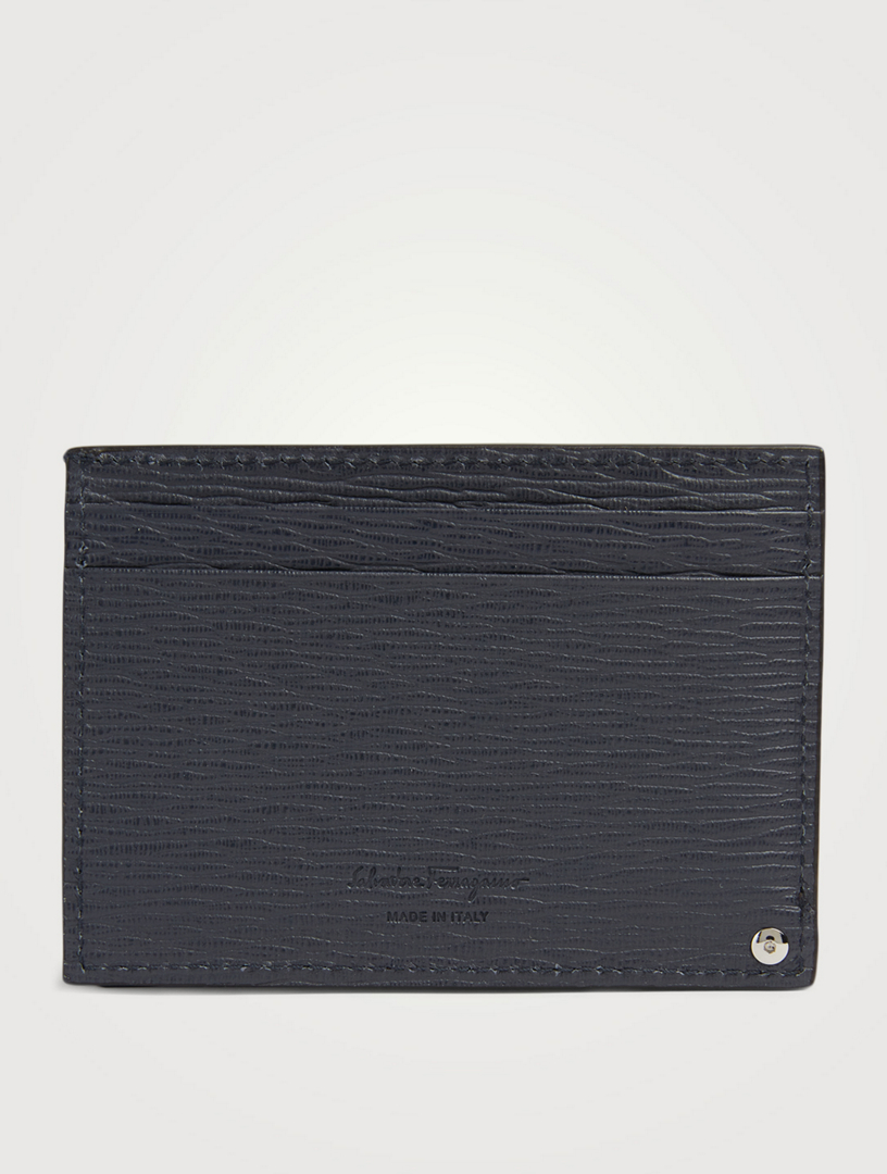 SALVATORE FERRAGAMO Gancini Leather Card Holder With PullOut ID Window