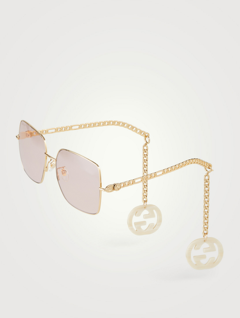 GUCCI Square Sunglasses With GG Earring Charms Holt Renfrew Canada