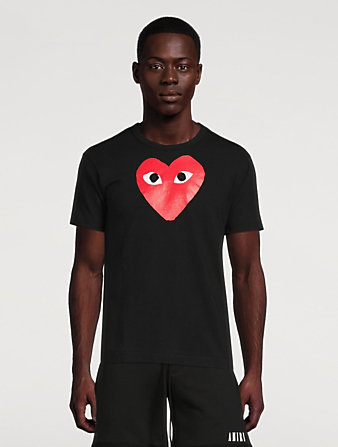 COMME DES GARÇONS PLAY Tee-shirt à cœur graphique Hommes Noir